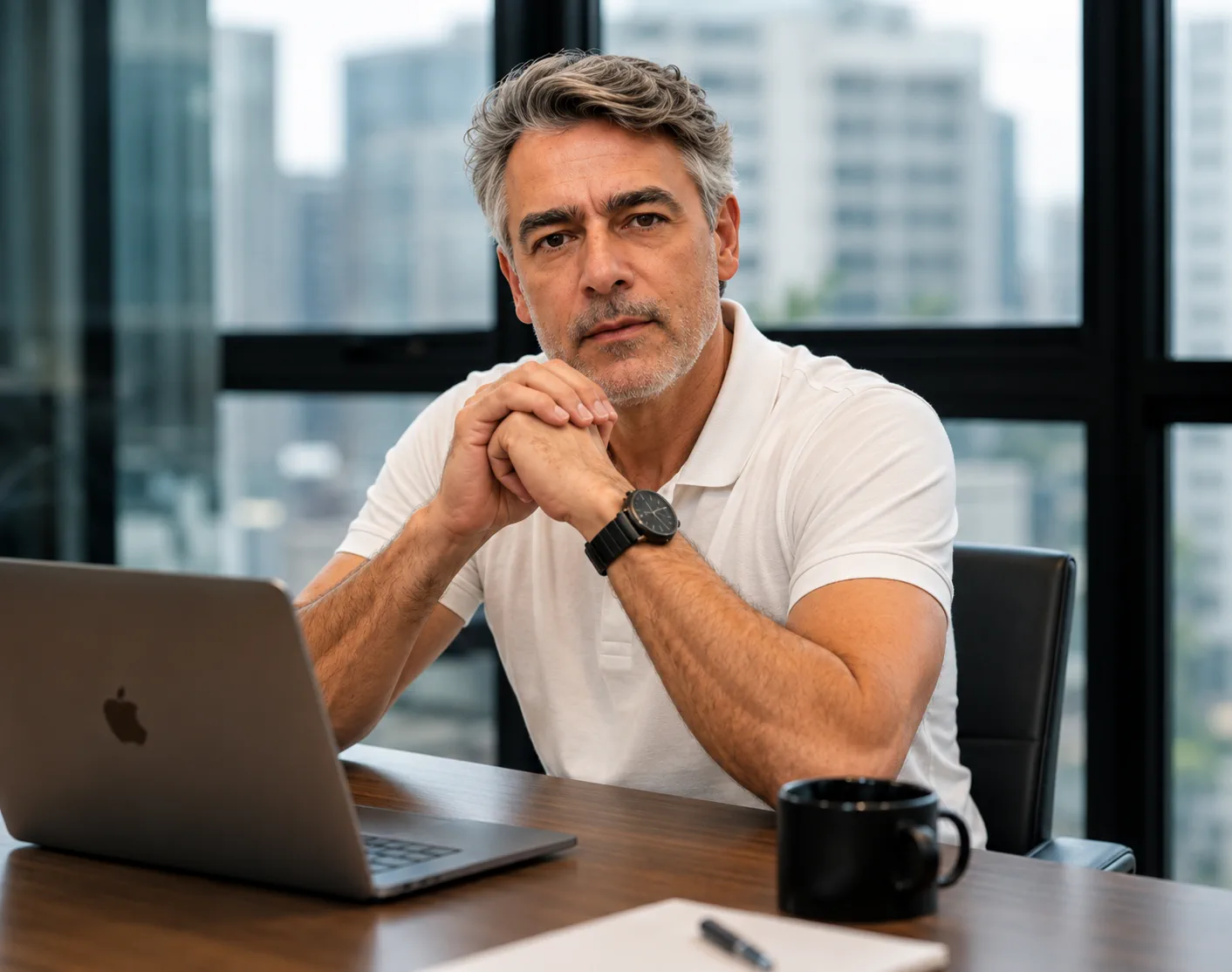 Executivo experiente apresentando um relatório a colegas em reunião de trabalho